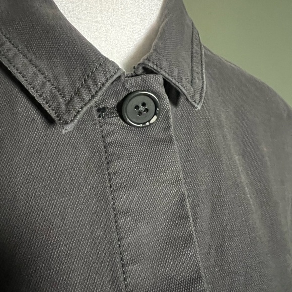 Eileen Fisher Jacket Womens Large Black Organic Cotton Hemp Smock Boxy - Picture 6 of 8